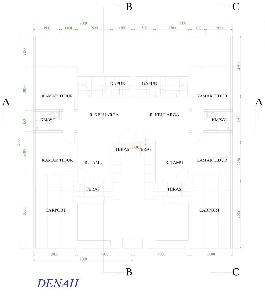 foto denah rumah tipe 45/150 2025 (komersil) perumahan TELAGA HARMONY RESIDENCE 3