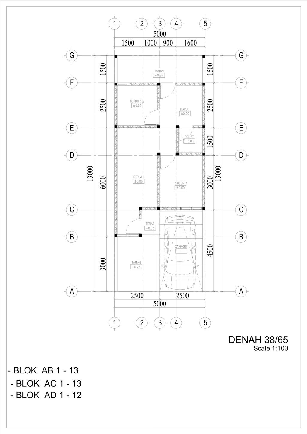 foto denah rumah tipe 38/104 perumahan GRAND SAMUDRA RESIDENCE