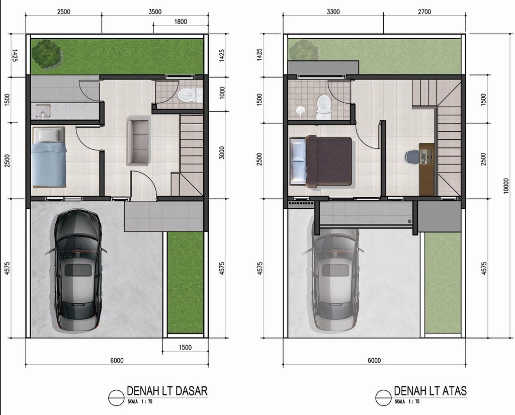 foto denah rumah tipe 50/72 perumahan PANDANARAN AVENUE
