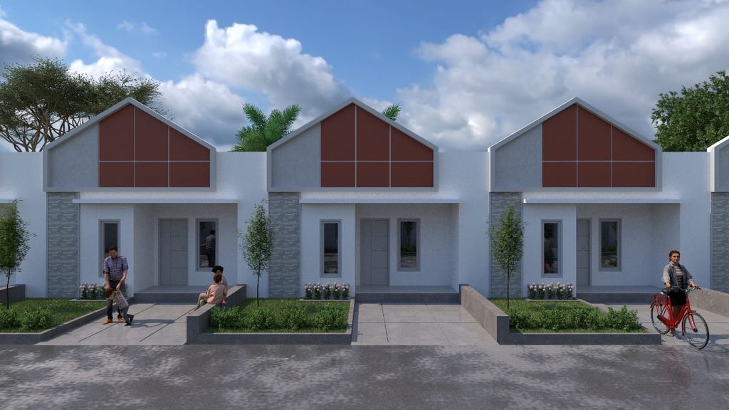 foto tampak rumah tipe 36 perumahan PESONA GRIYA AGUNG