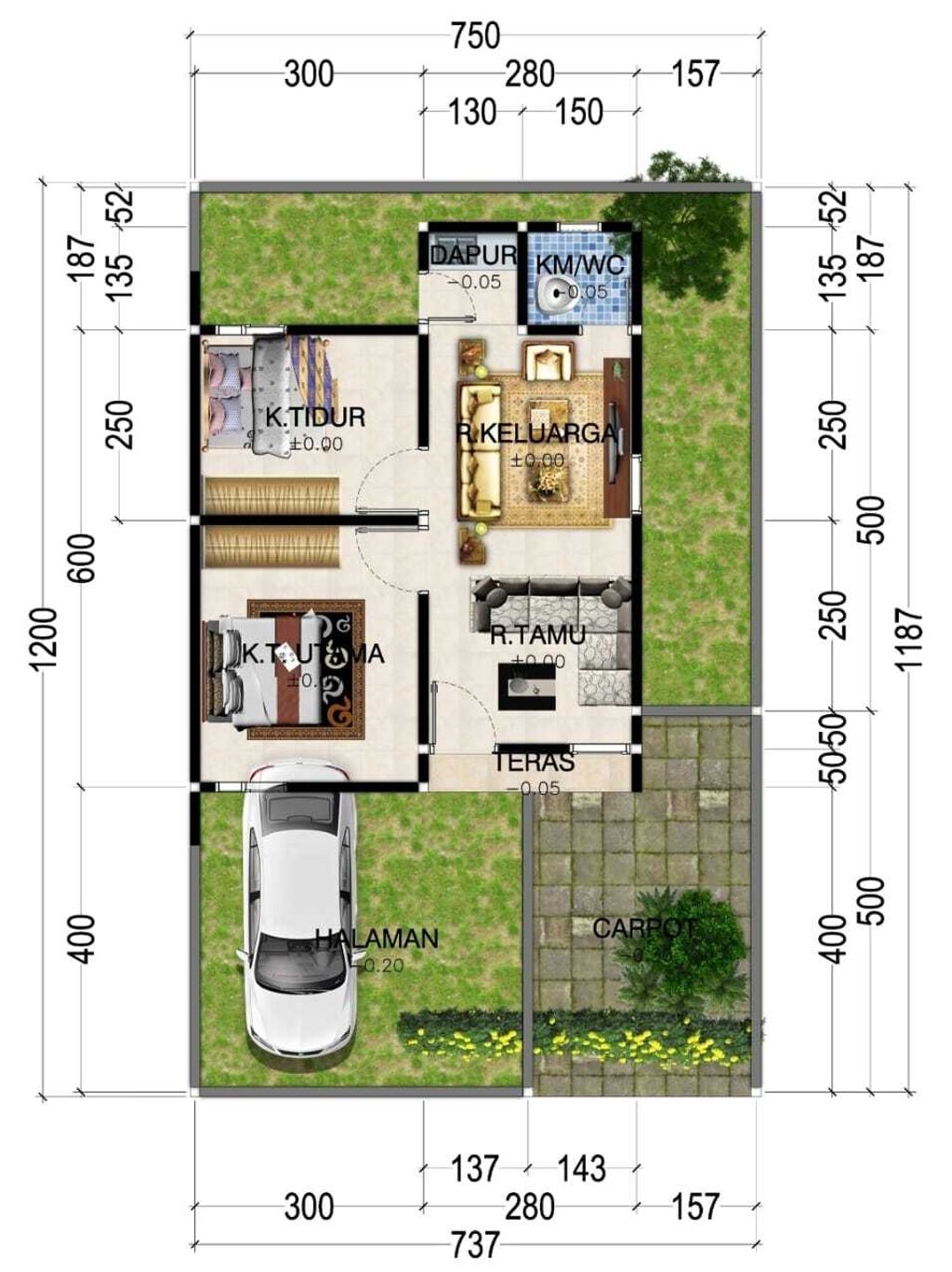 foto denah rumah tipe 36 perumahan Graha Nuansa Damai 5