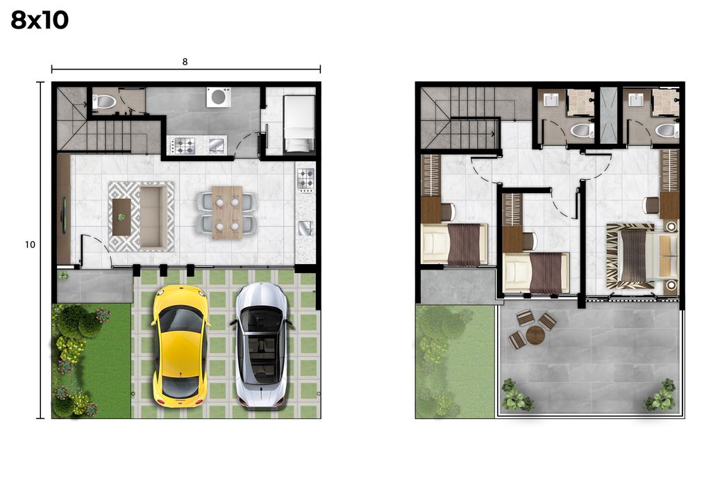 foto denah rumah tipe KEMUNING BADAN perumahan Cluster Bukit Nirmala