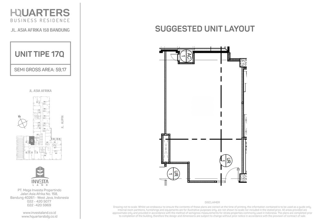 foto denah rumah tipe 17Q perumahan HQUARTERS BUSINESS RESIDENCE