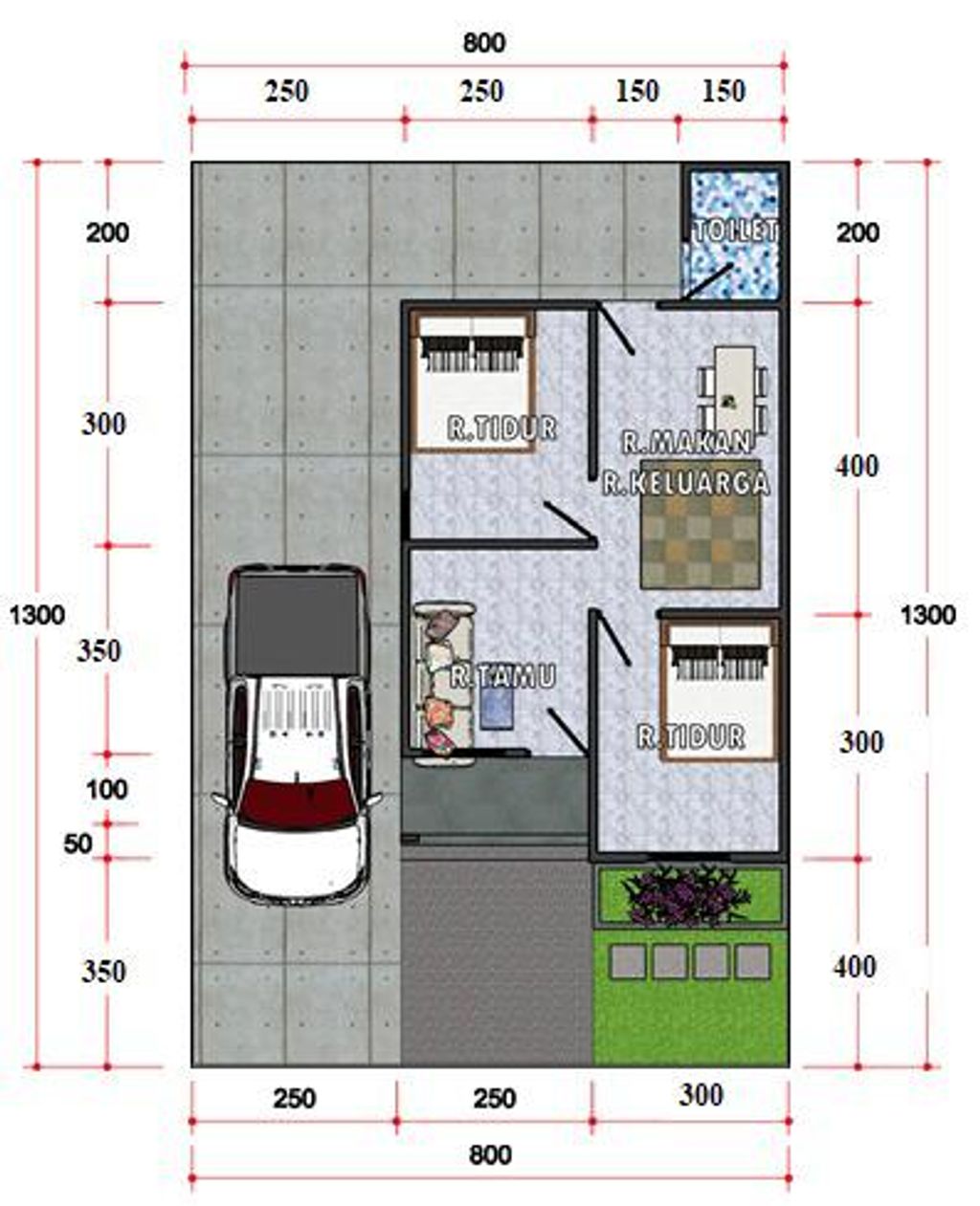foto denah rumah tipe 36 perumahan Cendrawasih Green Park 5