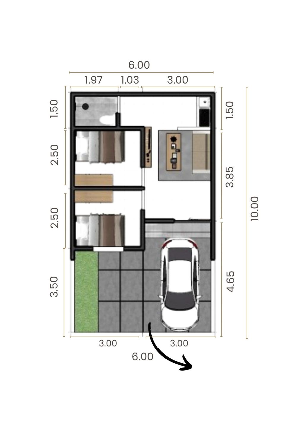 foto denah rumah tipe 36/60 perumahan Perumahan Tana Asri