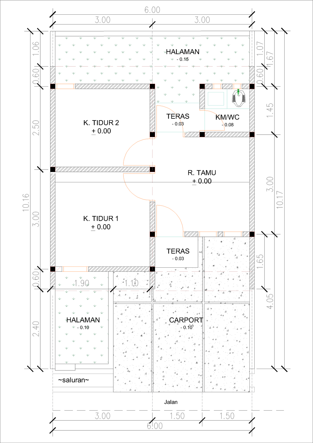 foto denah rumah tipe C06-7 (2025) perumahan Kepuren Residence (Kepuren)