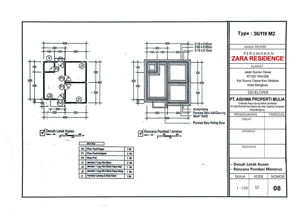 foto tampak rumah tipe 36 perumahan PERUM ZARA RESIDENCE