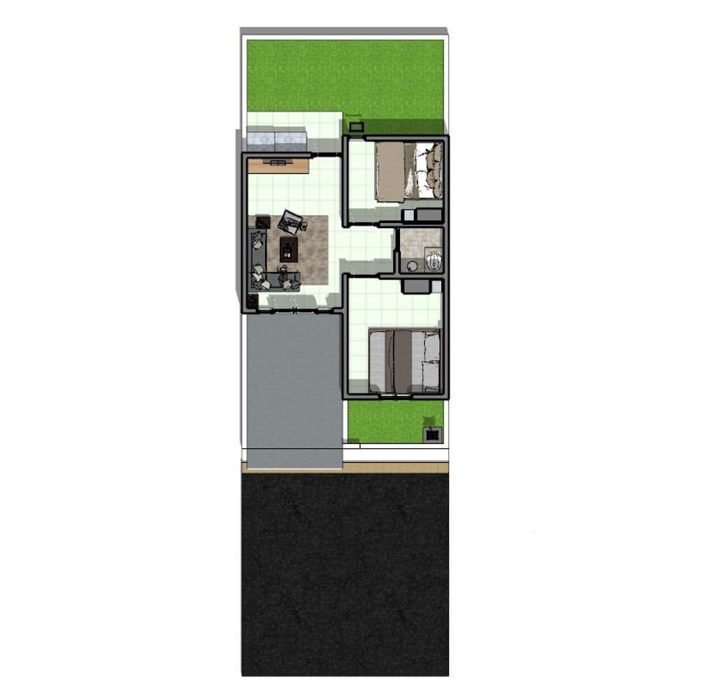 foto denah rumah tipe 36/72 perumahan SSN RESIDENCE CINTARATU