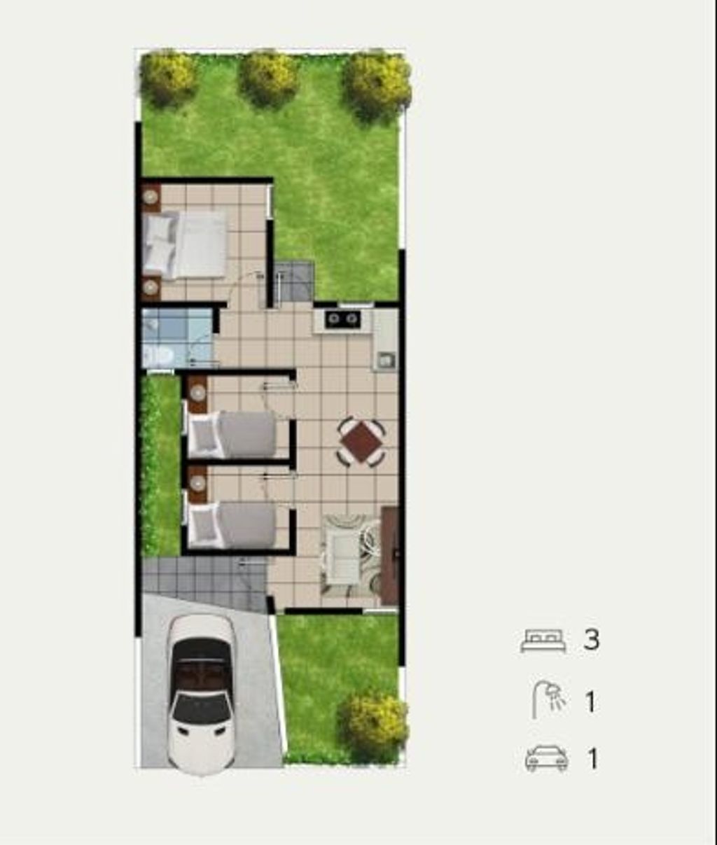 foto denah rumah tipe RAVENNIA perumahan SWP RESIDENCE 2