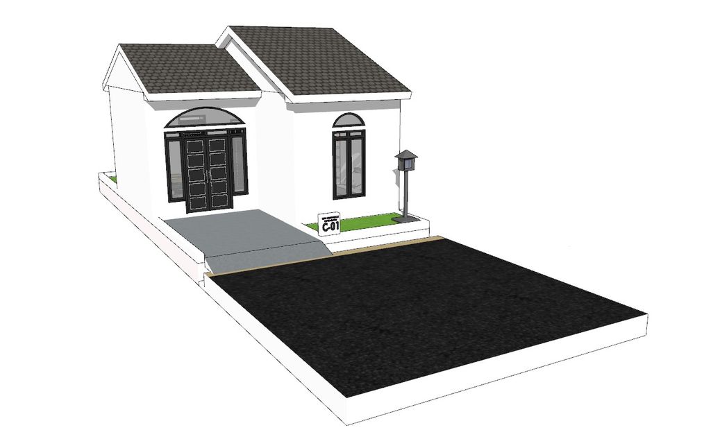 foto tampak rumah tipe 36/72 perumahan SSN RESIDENCE CINTARATU