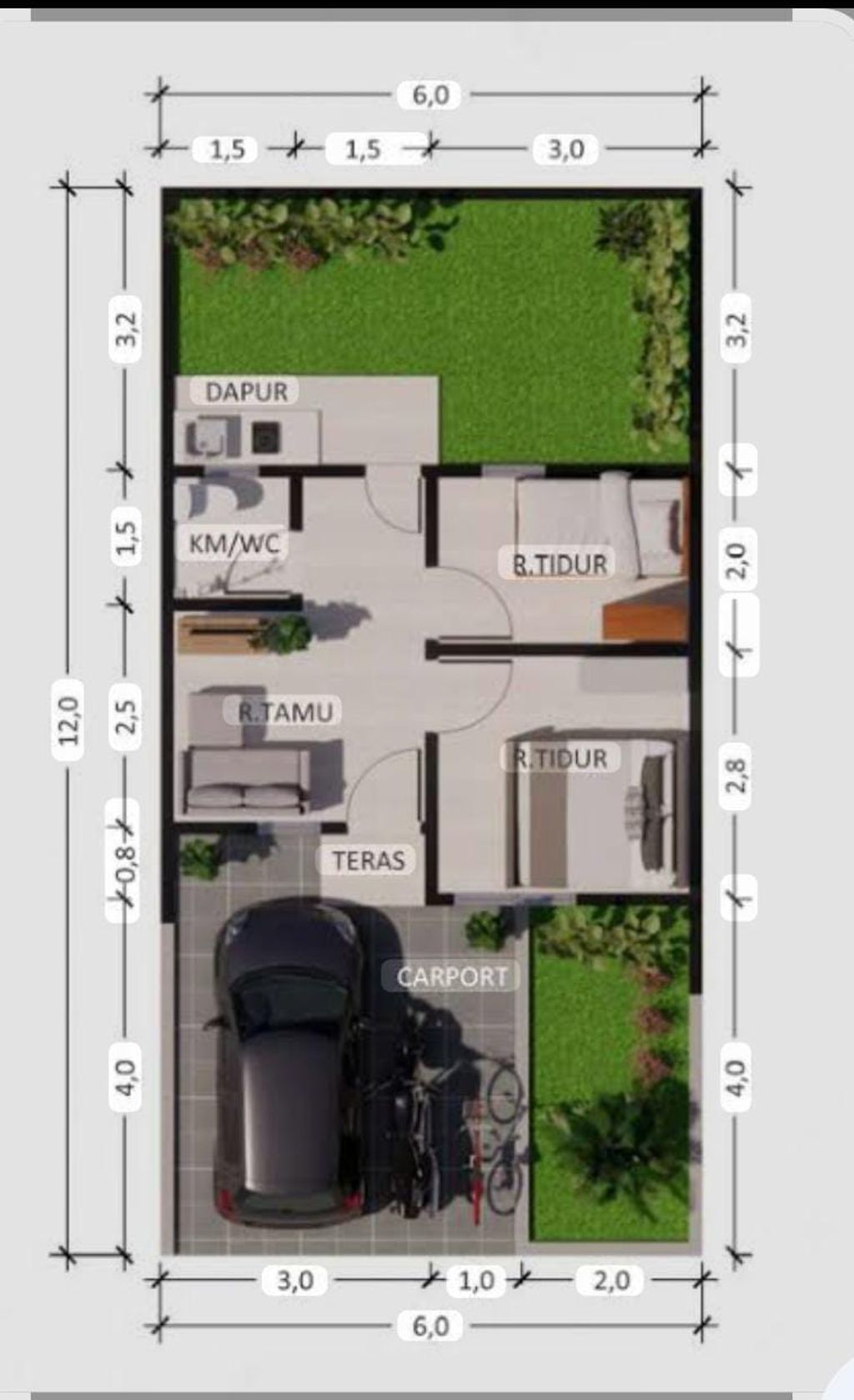 foto denah rumah tipe 27 perumahan BUMI SOKO ASRI