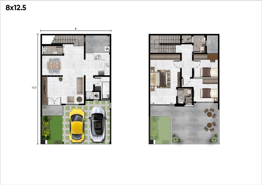 foto denah rumah tipe PALMA BADAN perumahan Cluster Bukit Nirmala