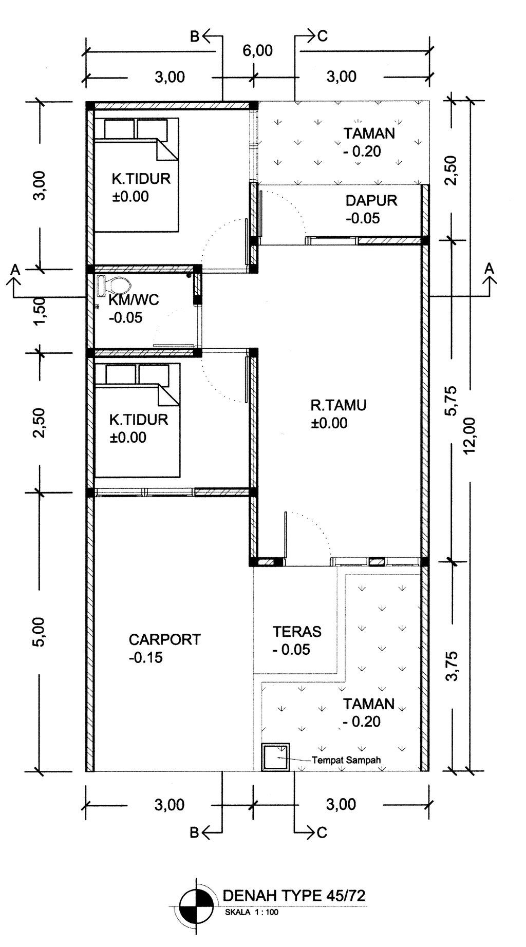 foto denah rumah tipe 45-72 perumahan PERUMAHAN PANORAMA PARK