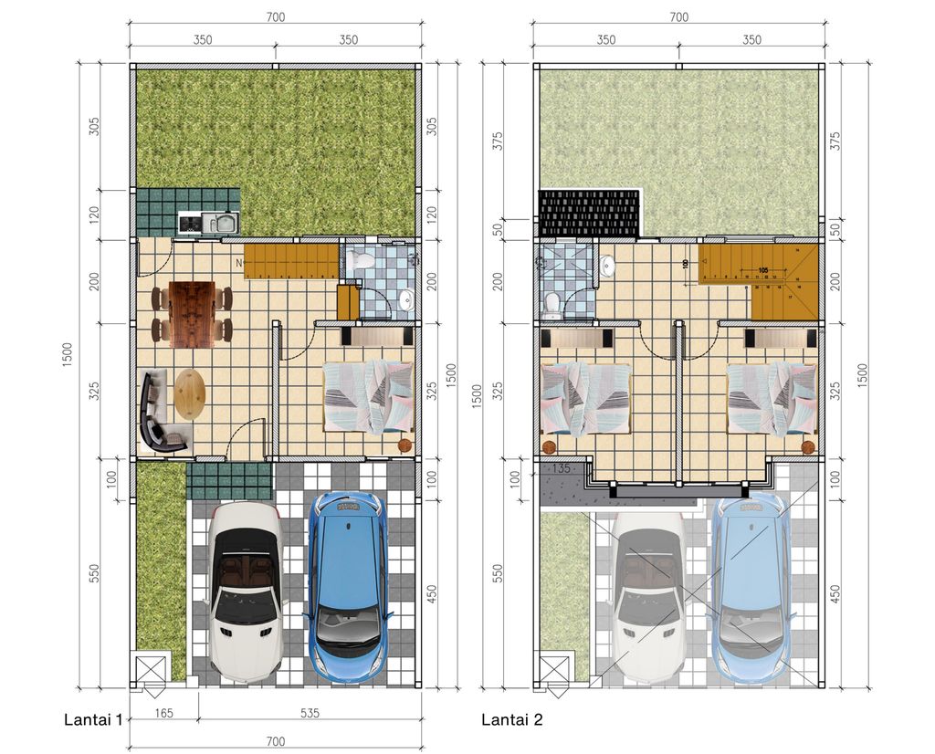 foto denah rumah tipe NEW DAISY perumahan HEAVENLAND PARK