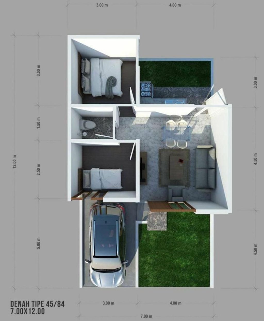 foto denah rumah tipe 45/84 perumahan PERUMAHAN PANORAMA GARDEN