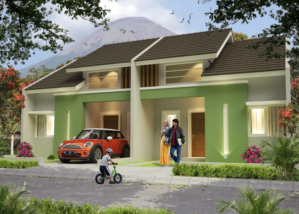 foto tampak rumah tipe CEMPAKA perumahan BUMI DIENG INDAH