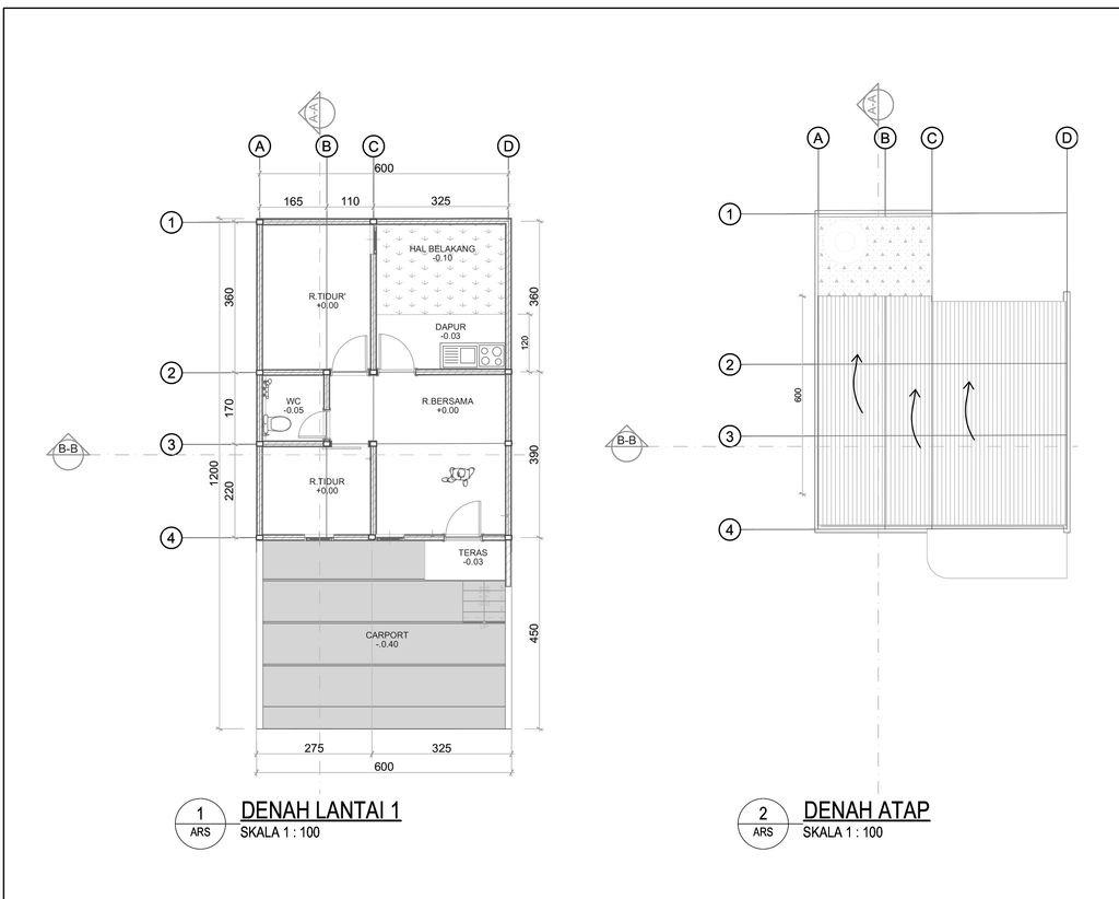 foto denah rumah tipe 36 1 Lantai Kontur 1m (409) perumahan G-Land Padalarang Valley