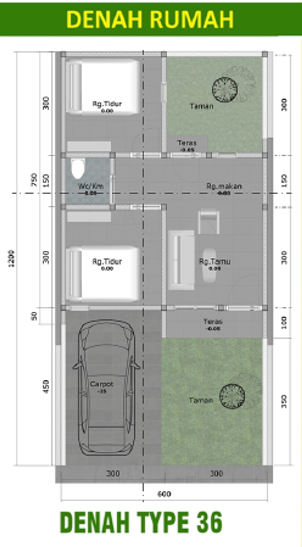 foto denah rumah tipe 36 perumahan GRIYA SITRAH 2 TAHAP III