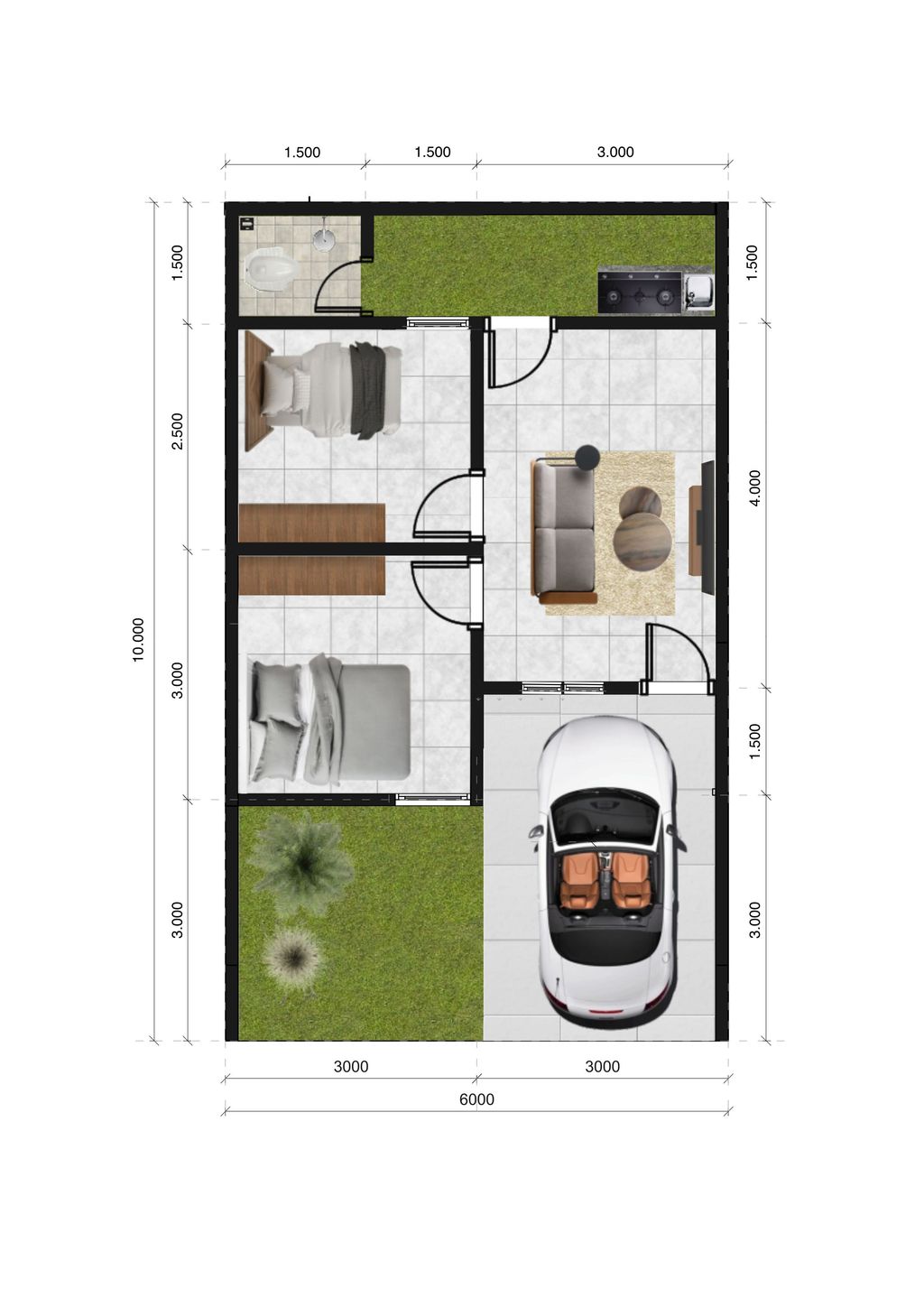 foto denah rumah tipe 33/60 perumahan Elegant Permai