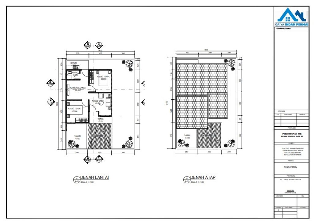 foto denah rumah tipe 36 perumahan Griya Indah Permai 3C