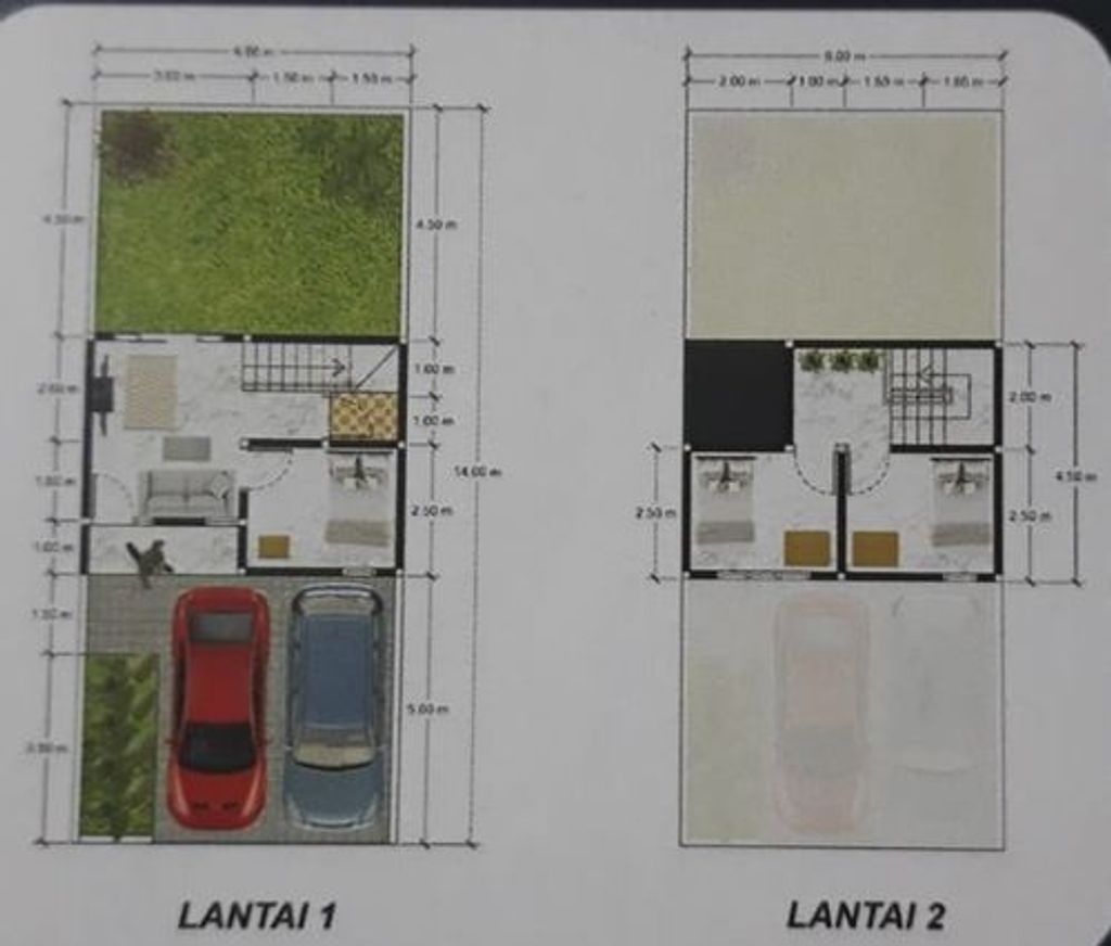 foto denah rumah tipe 50/84 perumahan QUEEN CEMPAKA