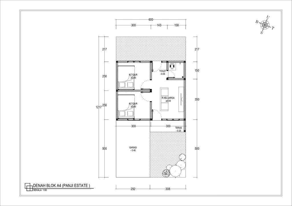 foto denah rumah tipe 30 / 72 SEMI FINISHING perumahan THE PANJI ESTATE
