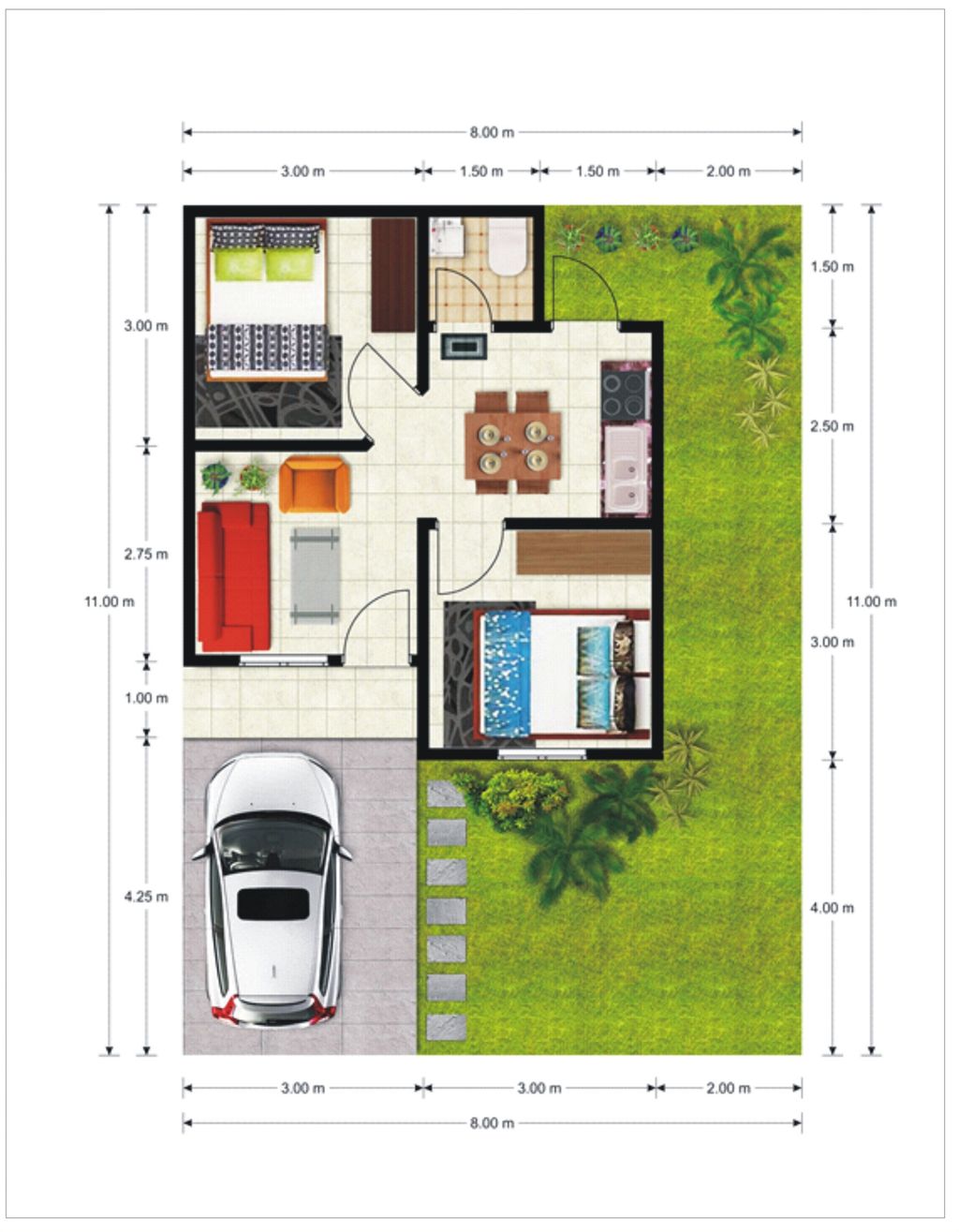 foto denah rumah tipe 36 perumahan Bumi Permata Sowi II