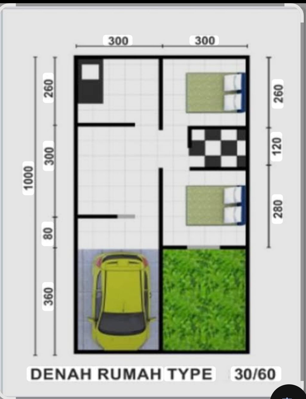 foto denah rumah tipe 30/60 perumahan GRIYA BENDA ASRI 2