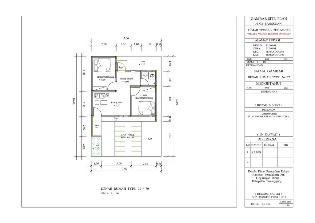 foto denah rumah tipe SUBSIDI perumahan PERSADA VILLAGE PREMIUM EXTENSION