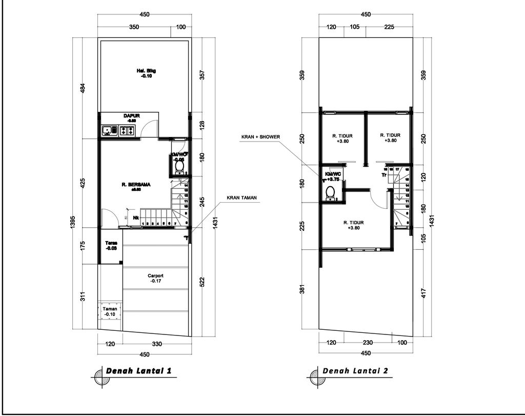 foto denah rumah tipe 50 Compact 3 Kamar HC (458) perumahan Seroja Home Residence 4