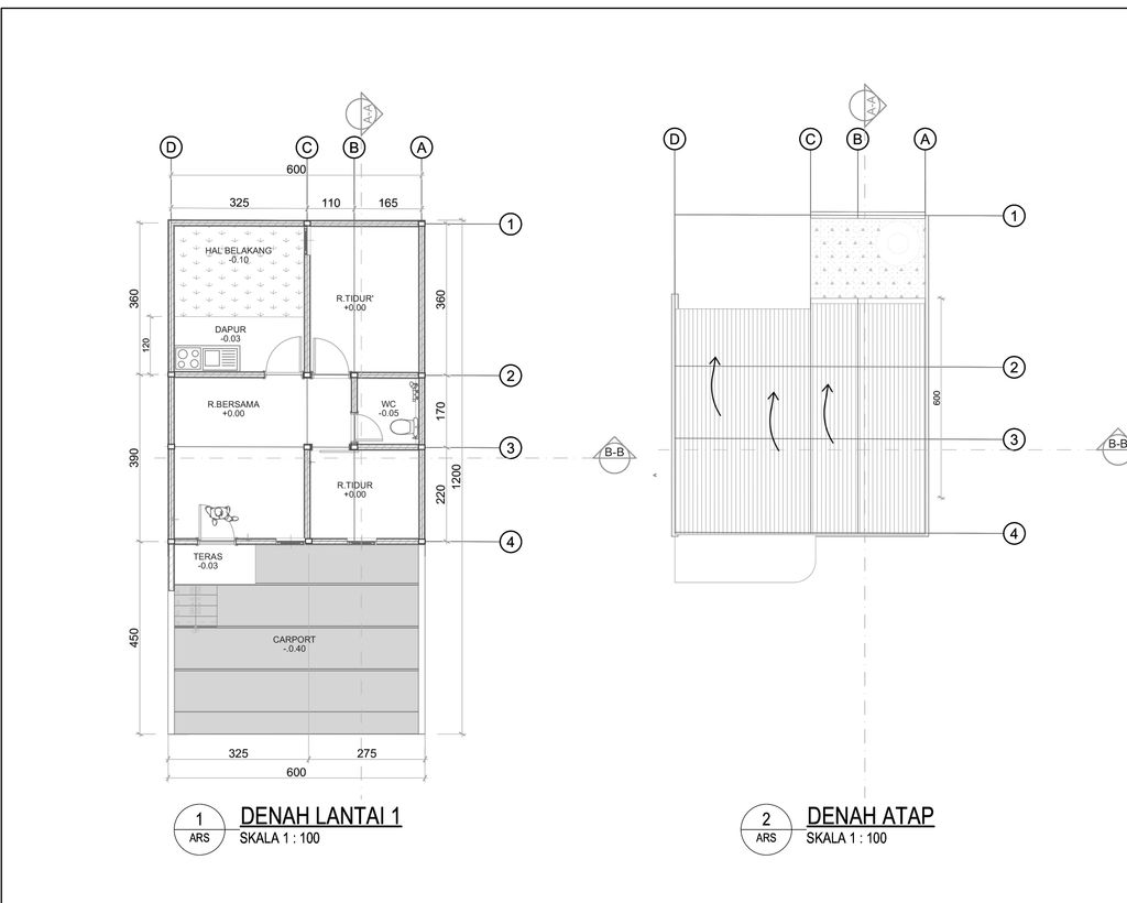 foto denah rumah tipe 36 1 Lantai Kontur 1m (409) perumahan G-Land Padalarang Valley