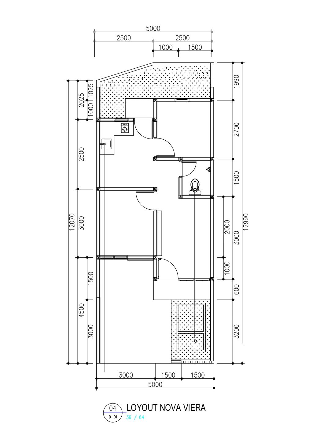 foto denah rumah tipe 36/64 perumahan Nova Viera