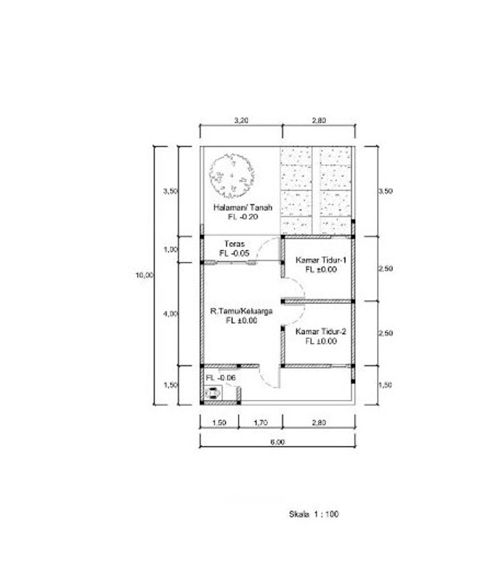 foto denah rumah tipe 30/60 perumahan PESONA BALI RESIDENCE
