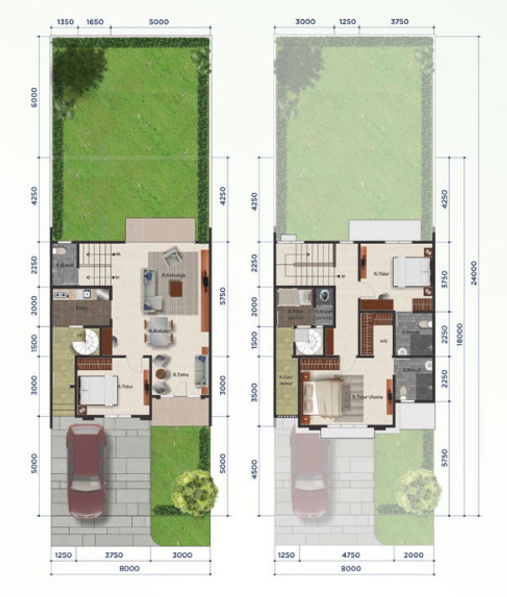 foto denah rumah tipe ALICANTE 1/01 perumahan GRANADA@ALICANTE