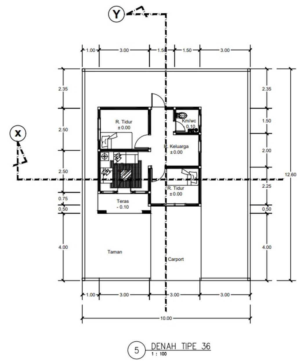foto denah rumah tipe 36 perumahan KURANJI PERMAI