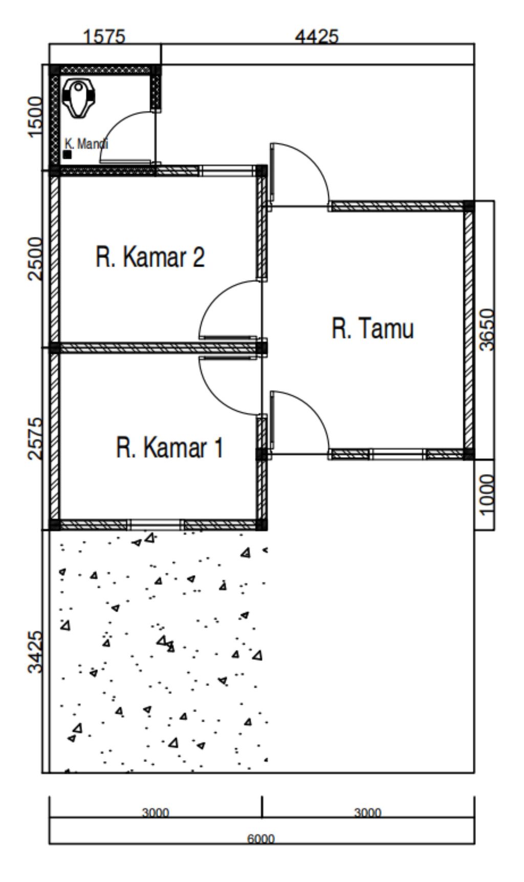 foto denah rumah tipe D9 perumahan Griya Ayu Residence Geneng