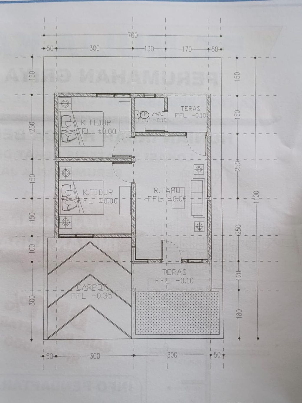 foto denah rumah tipe 36 perumahan GRIYA BANUA MUHIBBIN