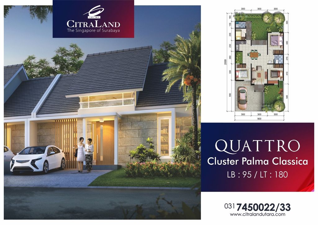 foto denah rumah tipe QUATRO perumahan Palma Classica