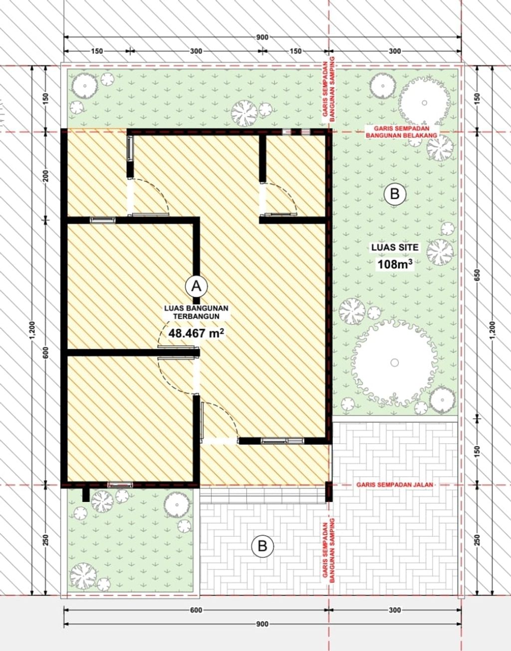 foto denah rumah tipe 45 perumahan ALYA RESIDENCE V