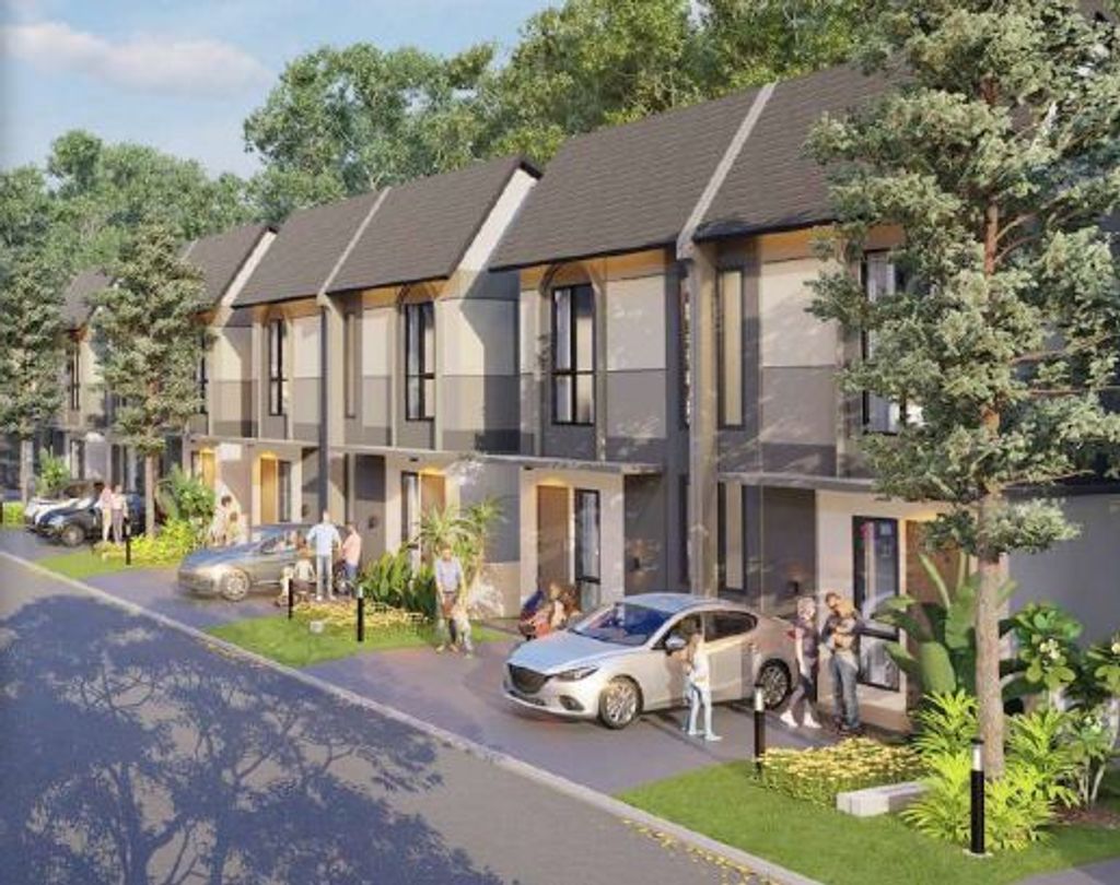 foto tampak rumah tipe ECHO3 perumahan FORTUNE GROOVE GRAHA RAYA