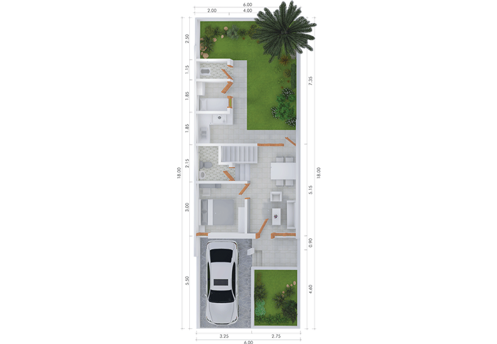 foto denah rumah tipe CALLA perumahan SA3.7-21 CLUSTER ADARA KHI