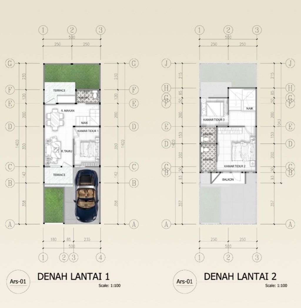 foto denah rumah tipe CONCERTO perumahan CENTER PARK MELODY