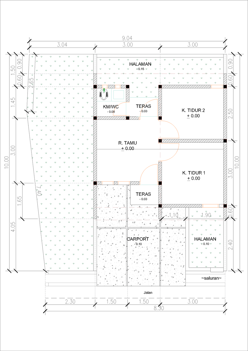 foto denah rumah tipe DT8A-7 (2025) perumahan Taman Warnasari Indah 2