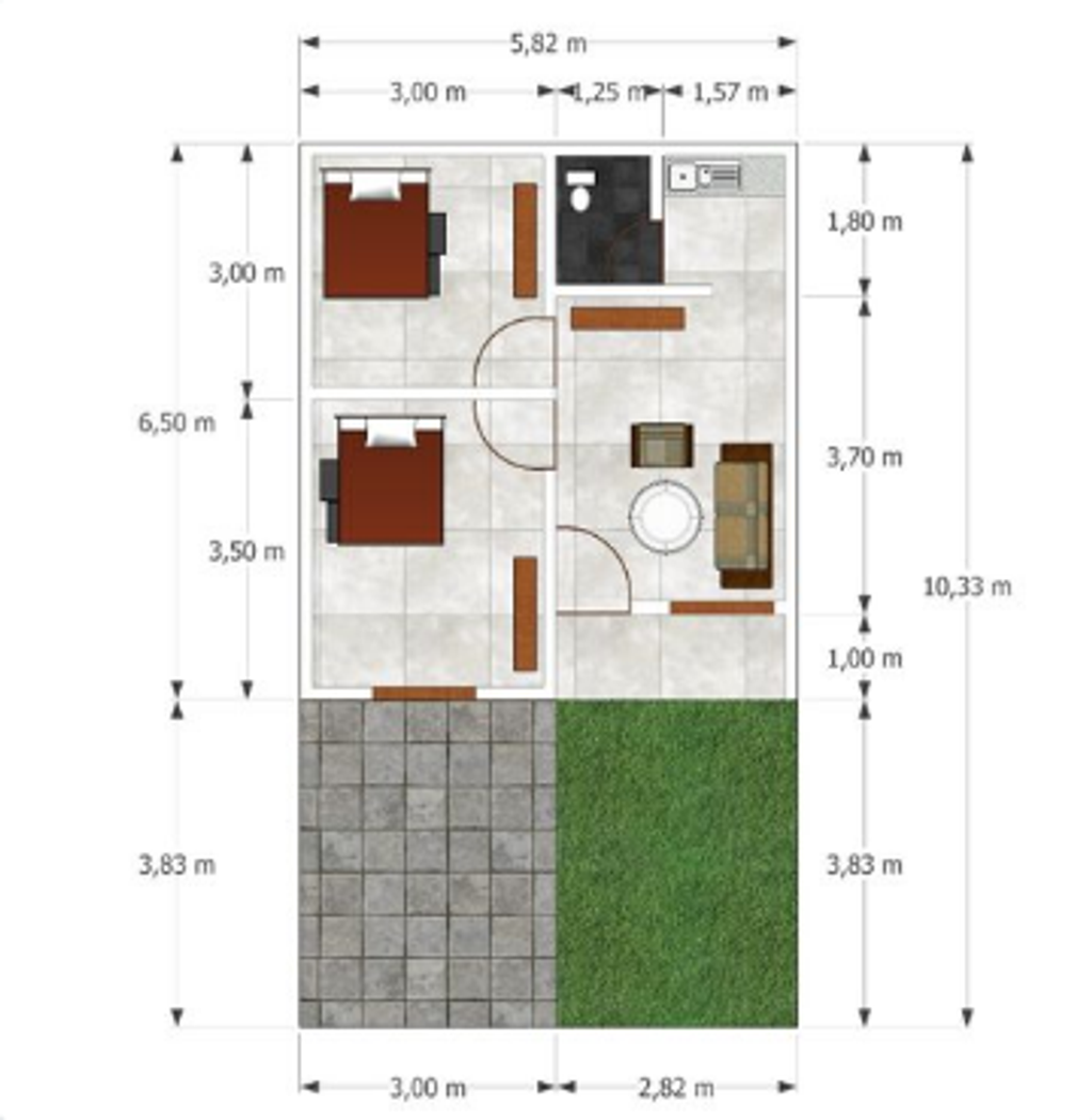 foto denah rumah tipe SUBSIDI 2025 perumahan REMBANG HARMONI