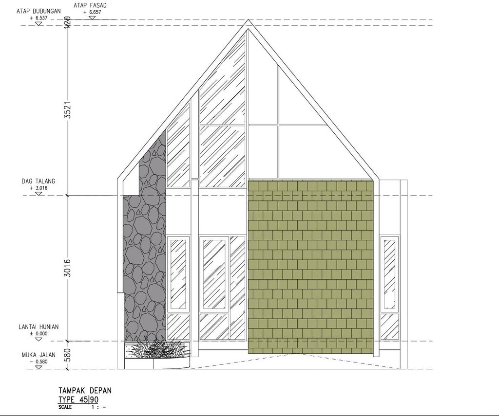 foto tampak rumah tipe 45/90 perumahan TENJO CITY PREMIERE