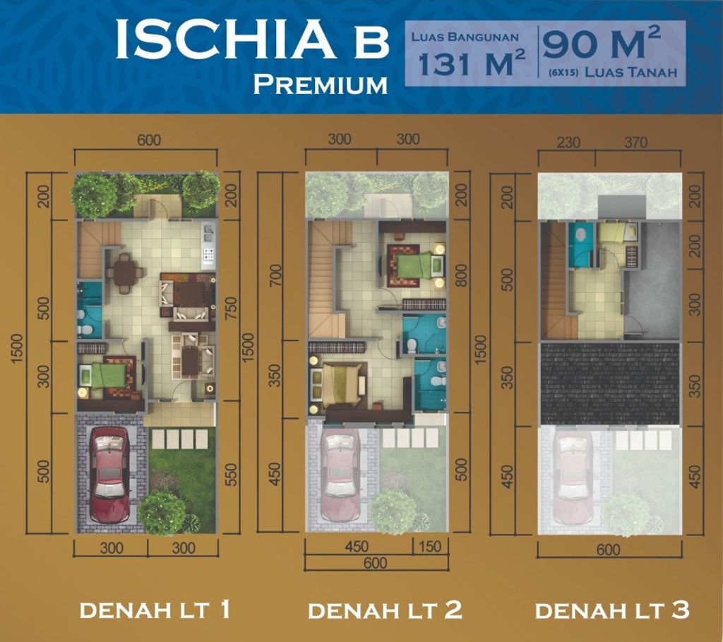 foto denah rumah tipe ISCHIA SUDUT perumahan CITRALAND GAMA CITY MEDAN (CLUSTER PASADENA)