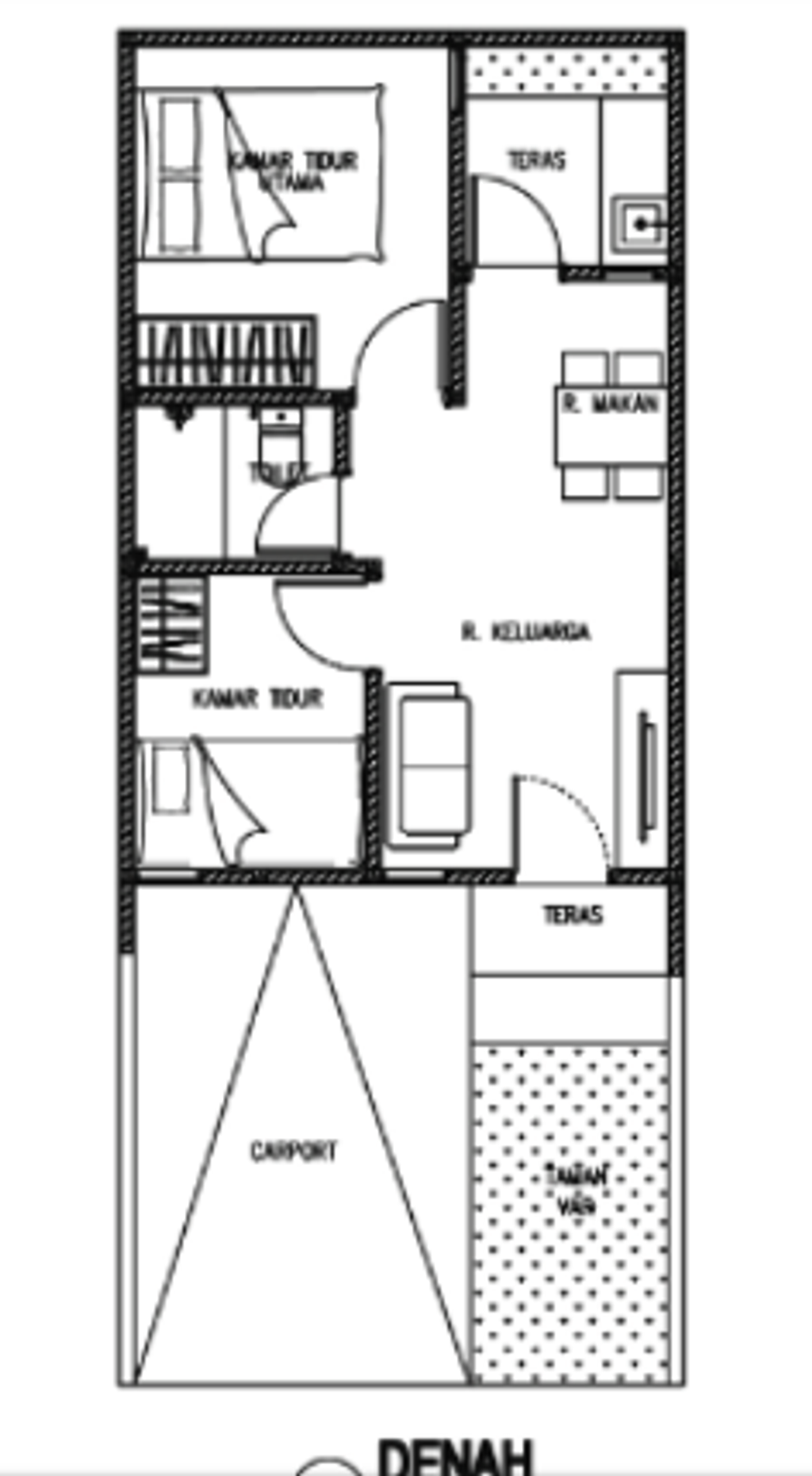 foto denah rumah tipe Celosia perumahan PURI CENDRAWASIH