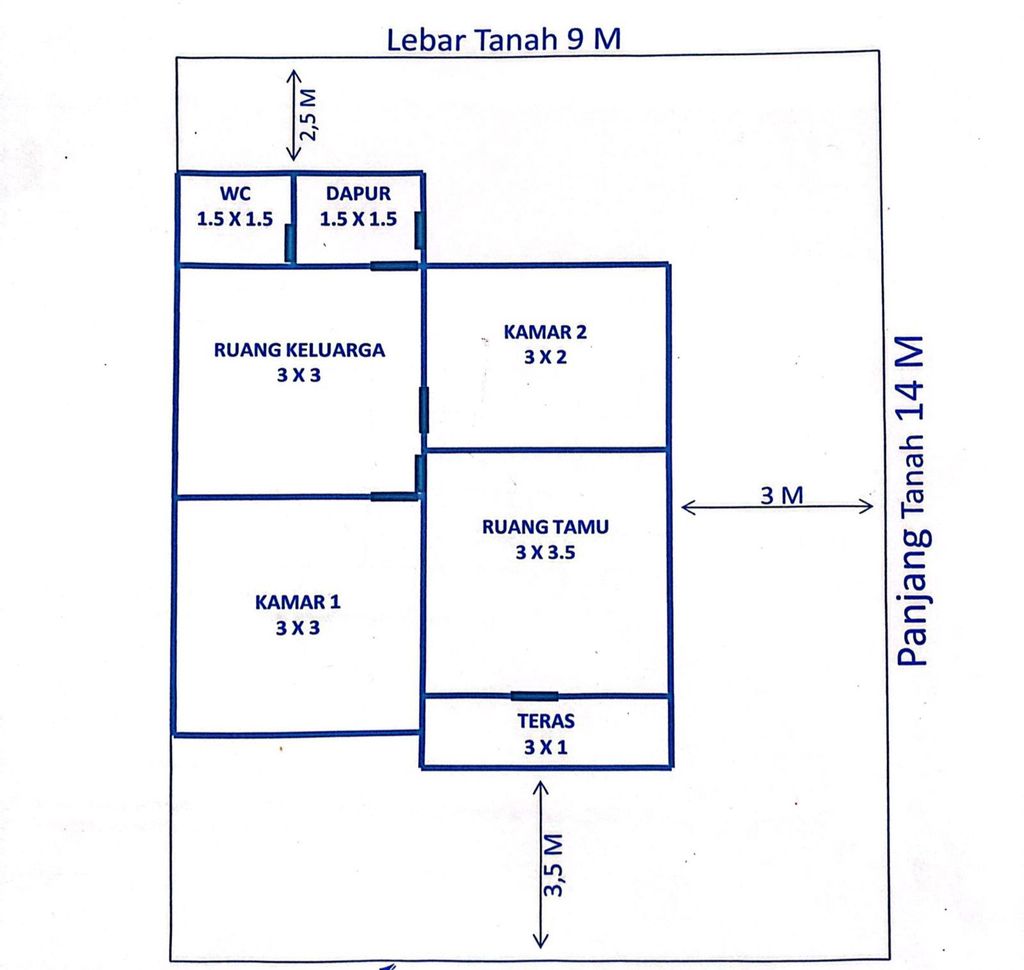 foto denah rumah tipe 36 perumahan ARYA GUNUNG BESAR REGENCY