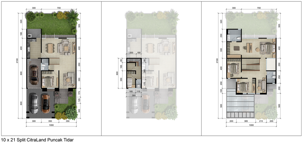 foto denah rumah tipe AZURITE SPLIT LEVEL perumahan CITRALAND PUNCAK TIDAR MALANG TAHAP II