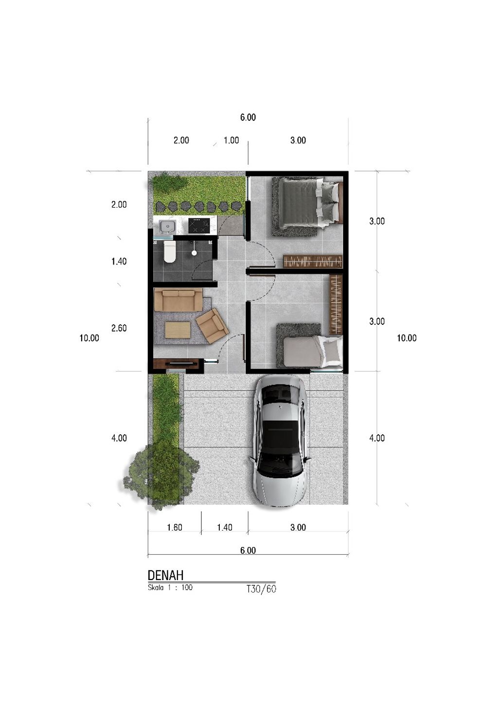 foto denah rumah tipe GRAHA ADHI 7 perumahan GRAHA ADHI 7